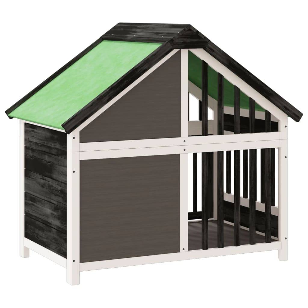 Niche pour chien en bois de pin massif grise avec toit vert étanche – ComfortXL Outdoor Living - Image 6