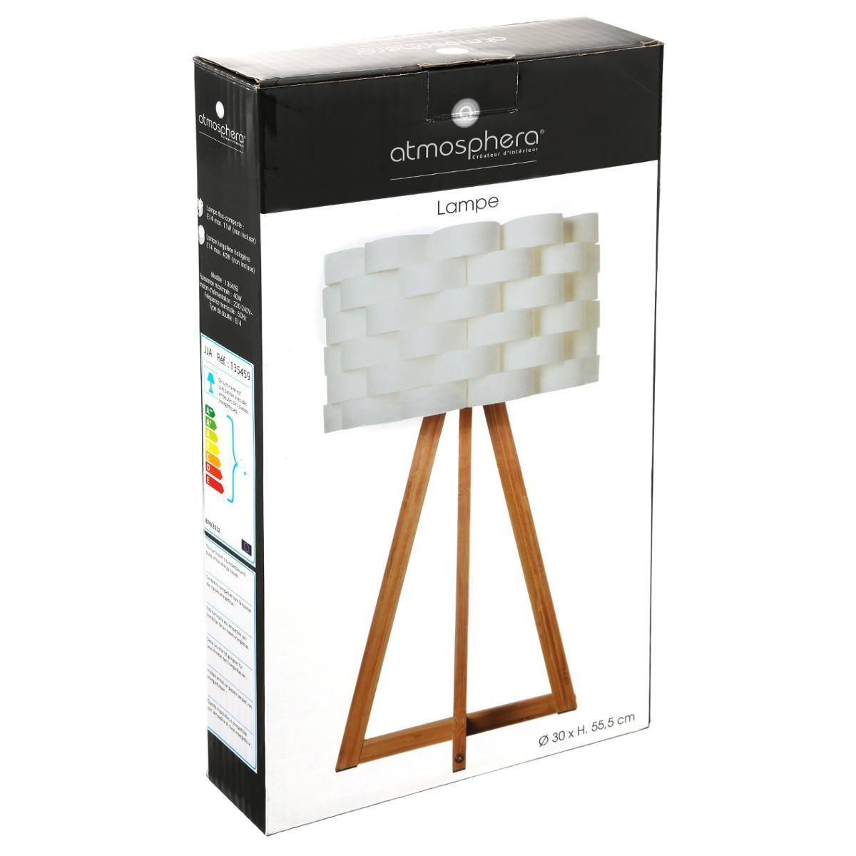 Lampe à Poser Bambou "Moki" 55cm Blanc - Image 3