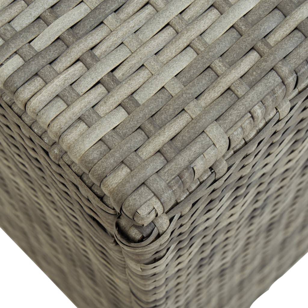 Coffre boîte meuble de jardin rangement résine tressée 200 x 50 x 60 cm gris - Image 6