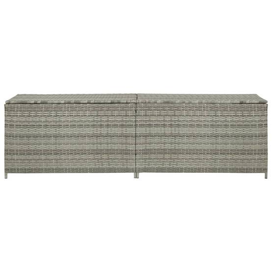 Coffre boîte meuble de jardin rangement résine tressée 200 x 50 x 60 cm gris - Image 2