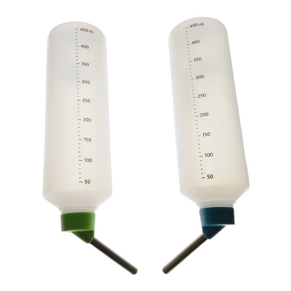 Un lot de deux biberons en plastique 450ml pour chinchillas, lapins couleurs aléatoires. - Imagen 1