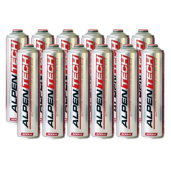 Pack de 12 Cartouches de gaz 330gr Butane propane mix 600ml Valve 7/16 ALPENTECH - Imagen 1