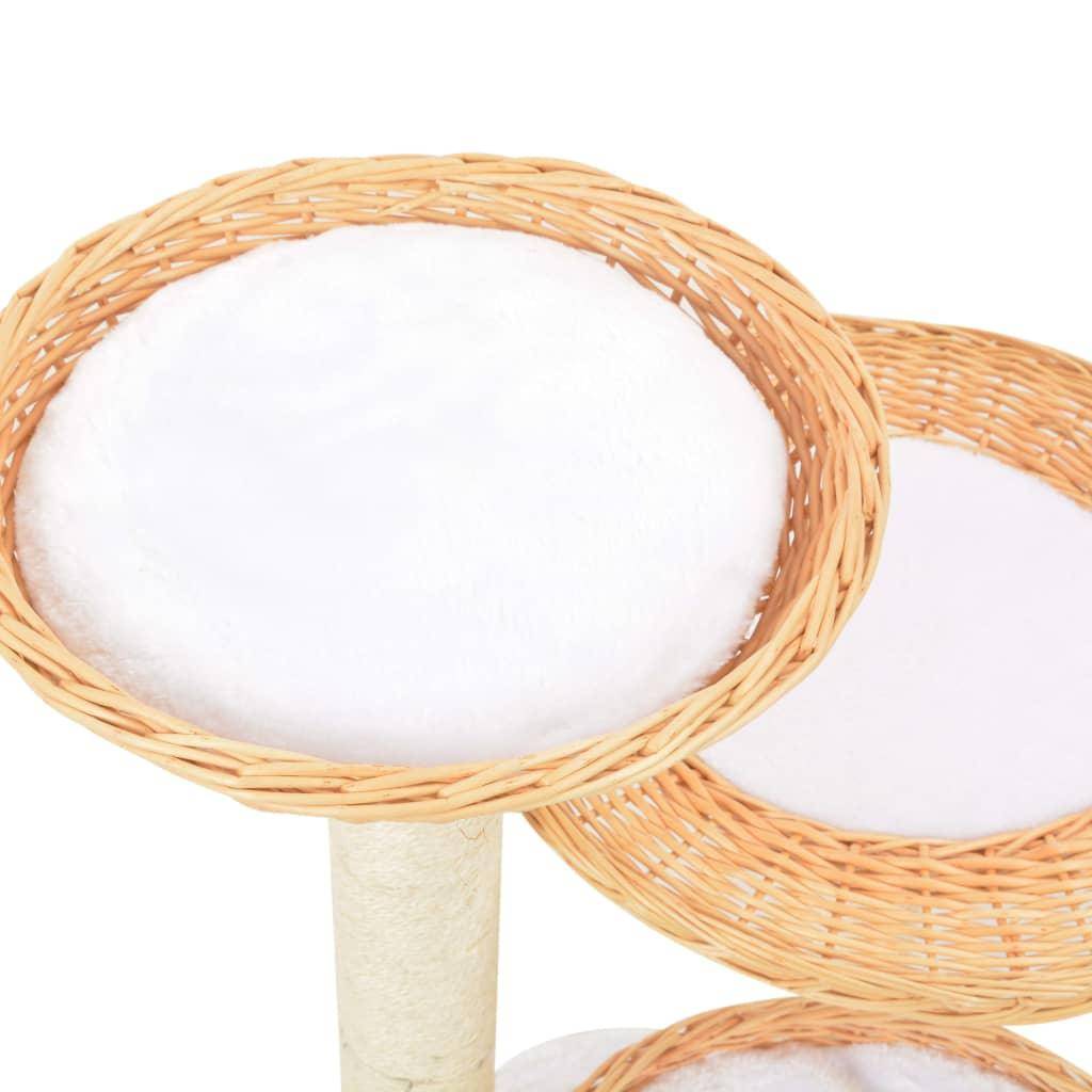 Helloshop26 - Arbre à chat griffoir grattoir niche jouet animaux peluché en sisal naturel bois de saule - Imagen 4
