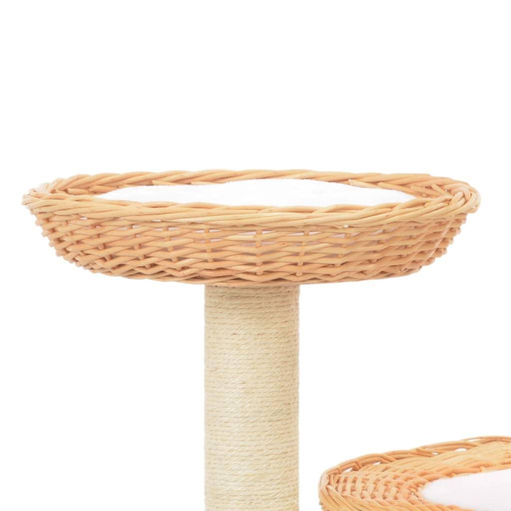 Helloshop26 - Arbre à chat griffoir grattoir niche jouet animaux peluché en sisal naturel bois de saule - Imagen 3
