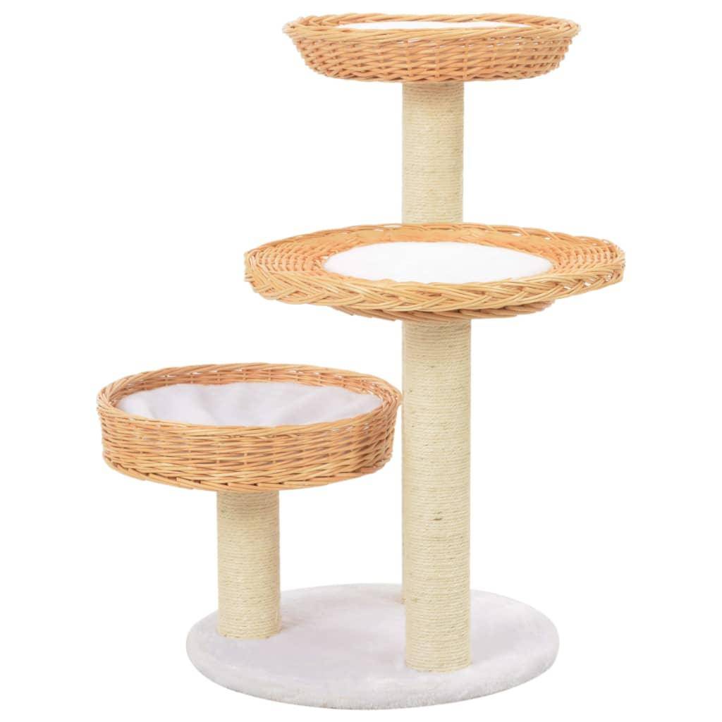 Helloshop26 - Arbre à chat griffoir grattoir niche jouet animaux peluché en sisal naturel bois de saule - Imagen 2