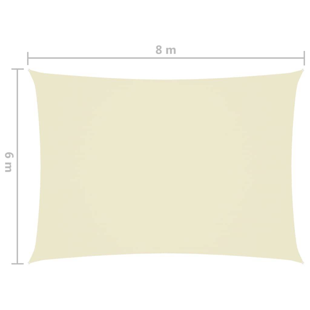 Helloshop26 - Voile toile d'ombrage parasol tissu oxford rectangulaire 6 x 8 m crème - Imagen 6
