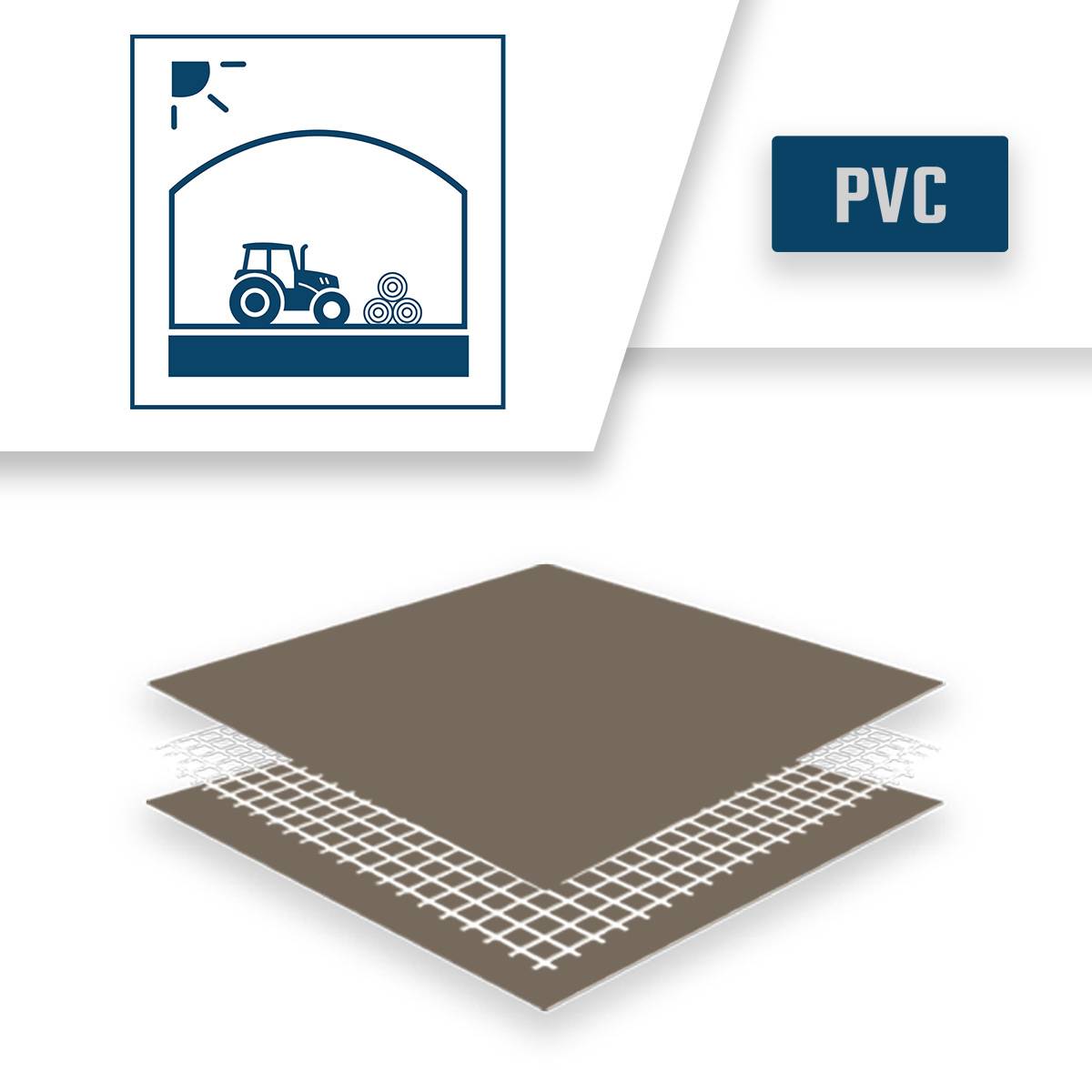Bâche Tunnel agricole 3x5 m LP640TU Taupe - Garantie 8 ans - Bâche PVC étanche pour Tunnel de stockage TECPLAST - Imagen 5