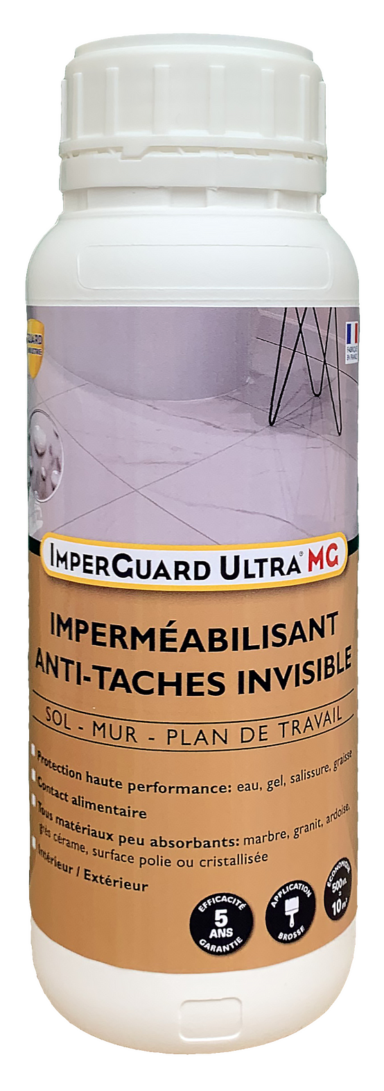 Imperméabilisant Marbre Granit ImperGuard Ultra MG 500 ml anti tache traite 10 m²