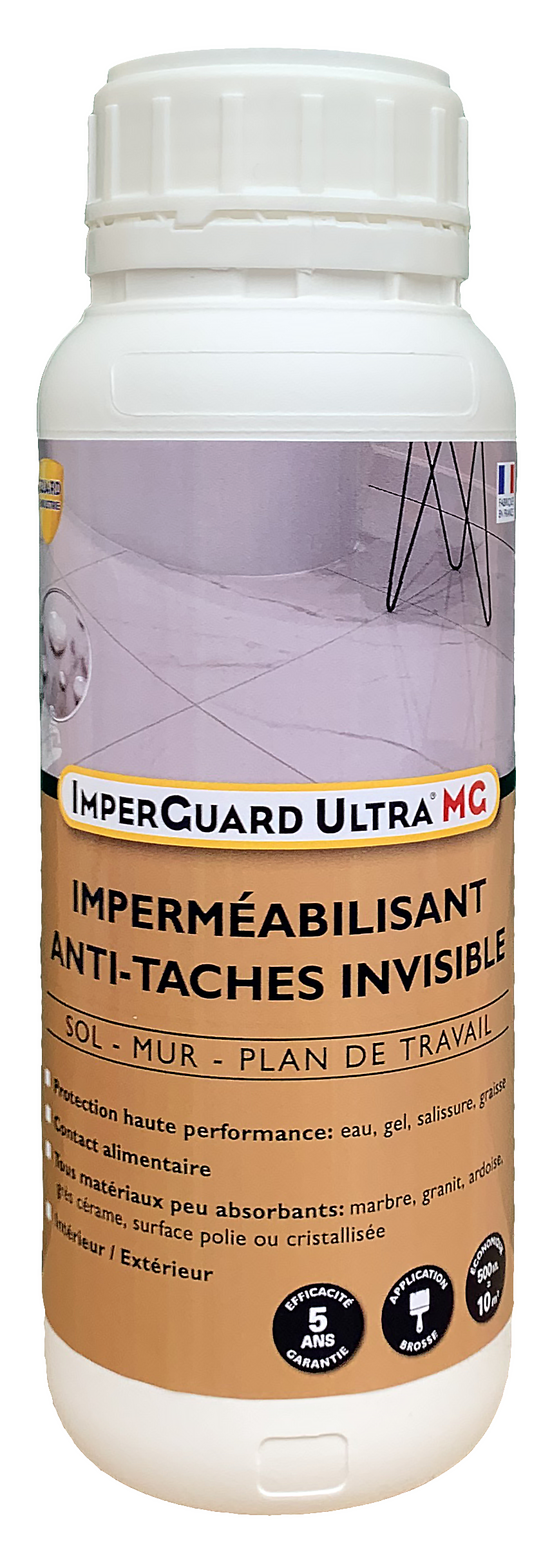 Imperméabilisant Marbre Granit ImperGuard Ultra MG 500 ml anti tache traite 10 m²