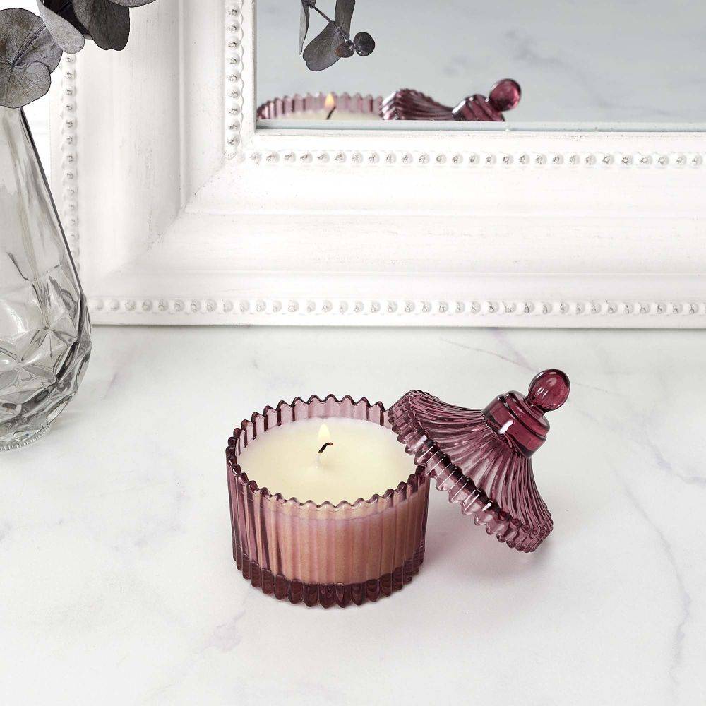 The Home Deco Factory - Bougie parfumée écrin en verre Bohème 6.5 x 9 cm - Imagen 2