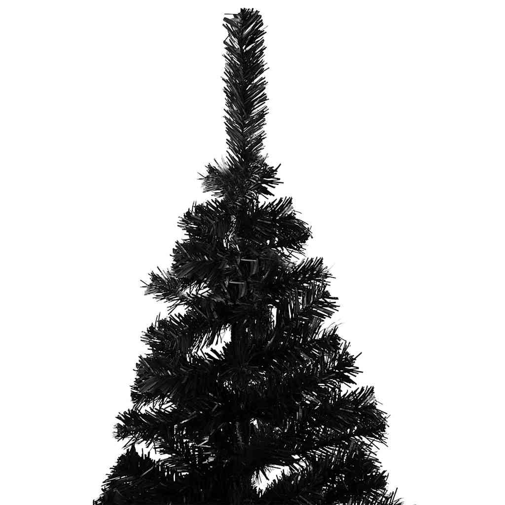 Vidaxl - Arbre de Noël artificiel pré-éclairé et boules noir 180 cm PVC vidaXL 3077590 - Image 4