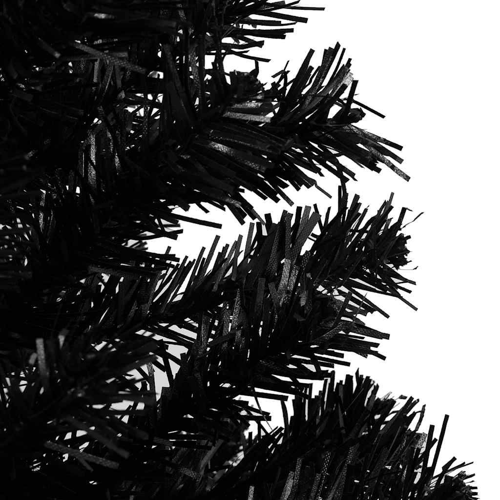 Vidaxl - Arbre de Noël artificiel pré-éclairé et boules noir 180 cm PVC vidaXL 3077590 - Image 6