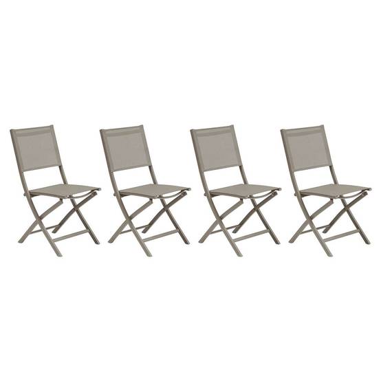 Hesperide - Lot de 4 Chaises de jardin Essentia pliables noisette Hespéride - Image 9