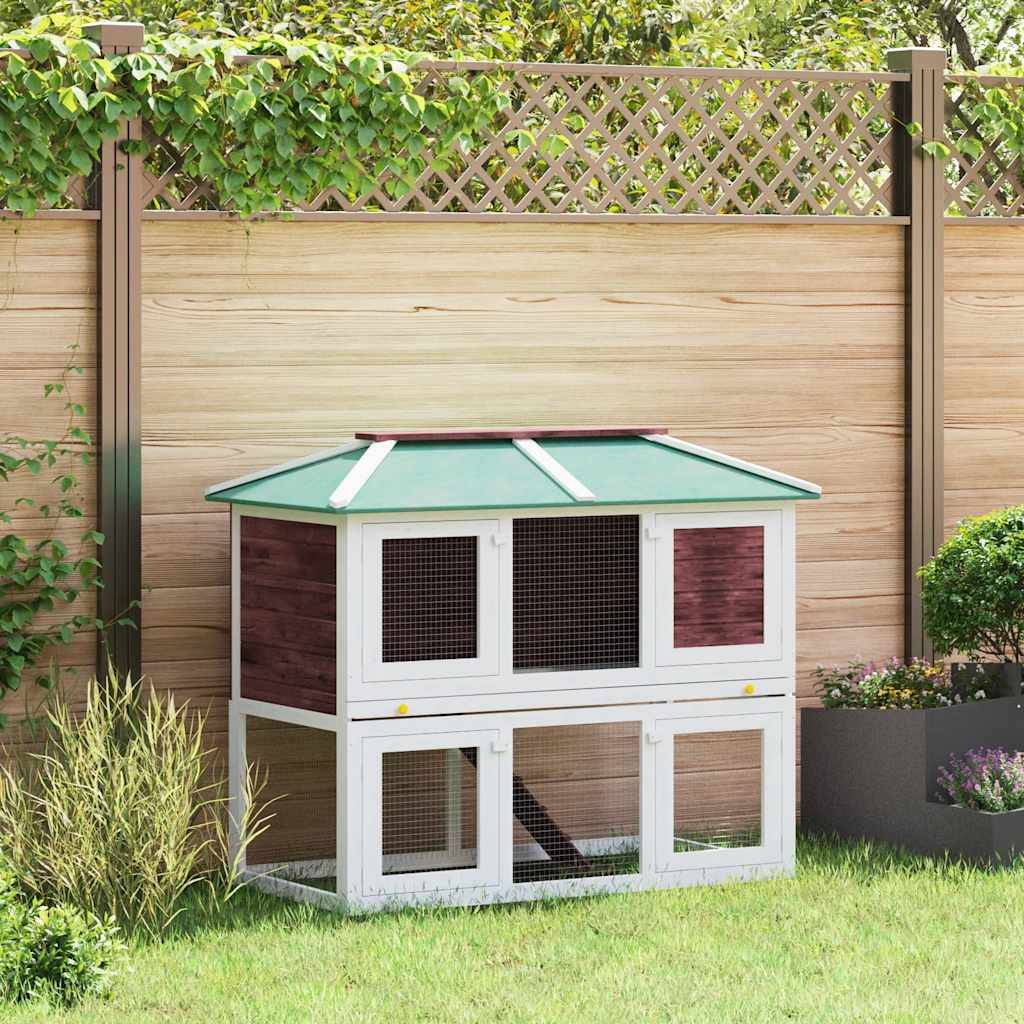 Vidaxl - Cage double pour animaux Marron Bois vidaXL 170850 - Imagen 1