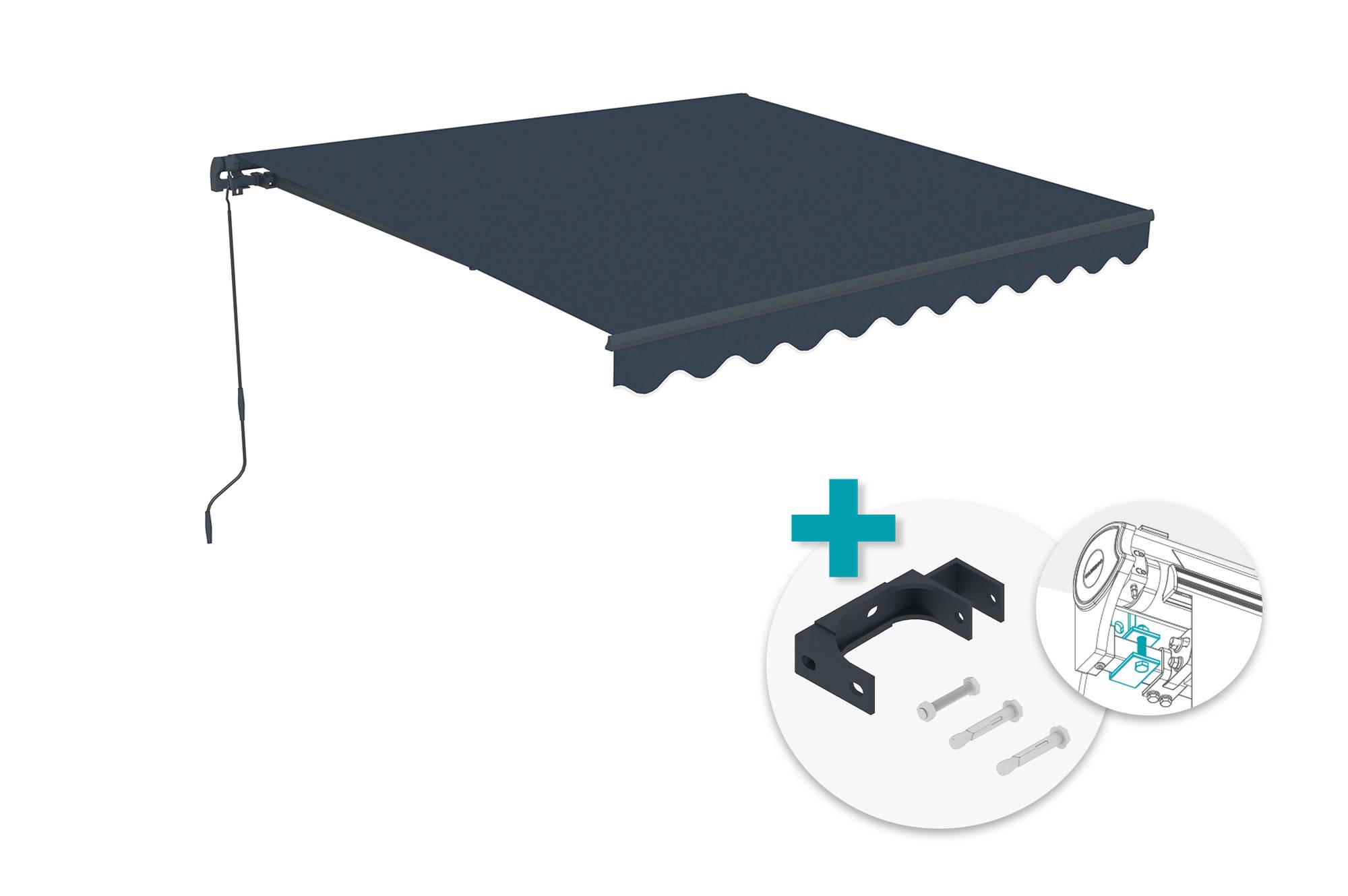 CAZEBOO - Cazeboo Store banne monobloc gris VECCHIO 3x2,5 m avec fixations plafond - Image 1