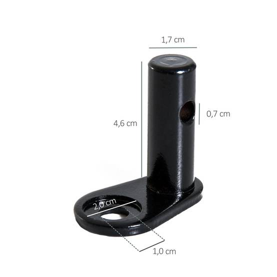 Attache-remorque de vélo acier noir 1.7 x 1.7 x 4.6 cm - PANGIVO - Image 5