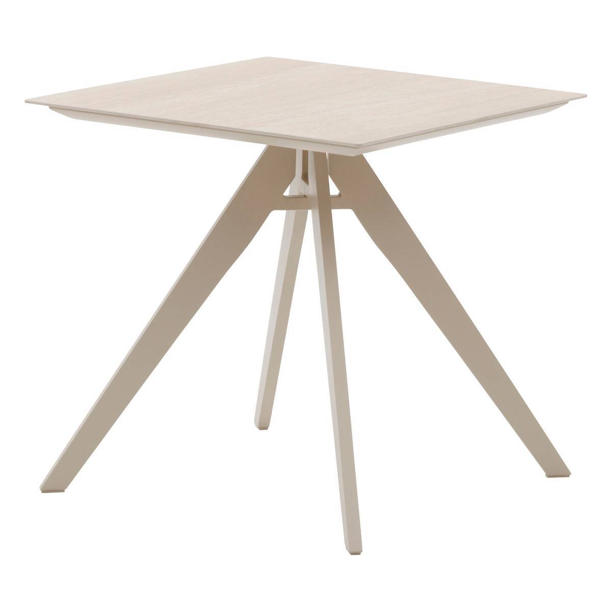 Hesperide - Table de jardin carrée "Terzano" vanille & argile 2 places en aluminium Hespéride - Image 2