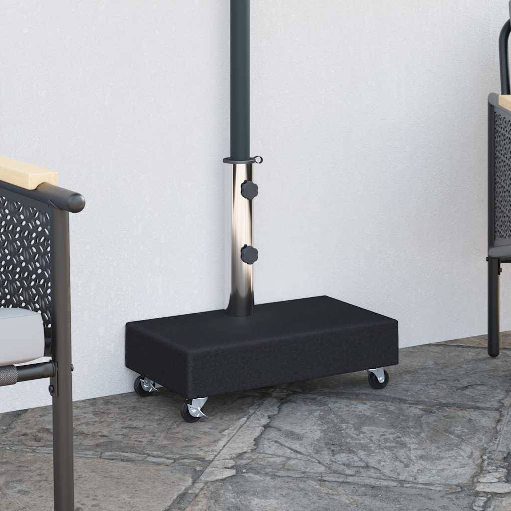 ComfortXL - Base de Parasol Rectangulaire en Granit 25 kg sur Roulettes Mobile Jardin Noir – ComfortXL Outdoor Living - Image 1