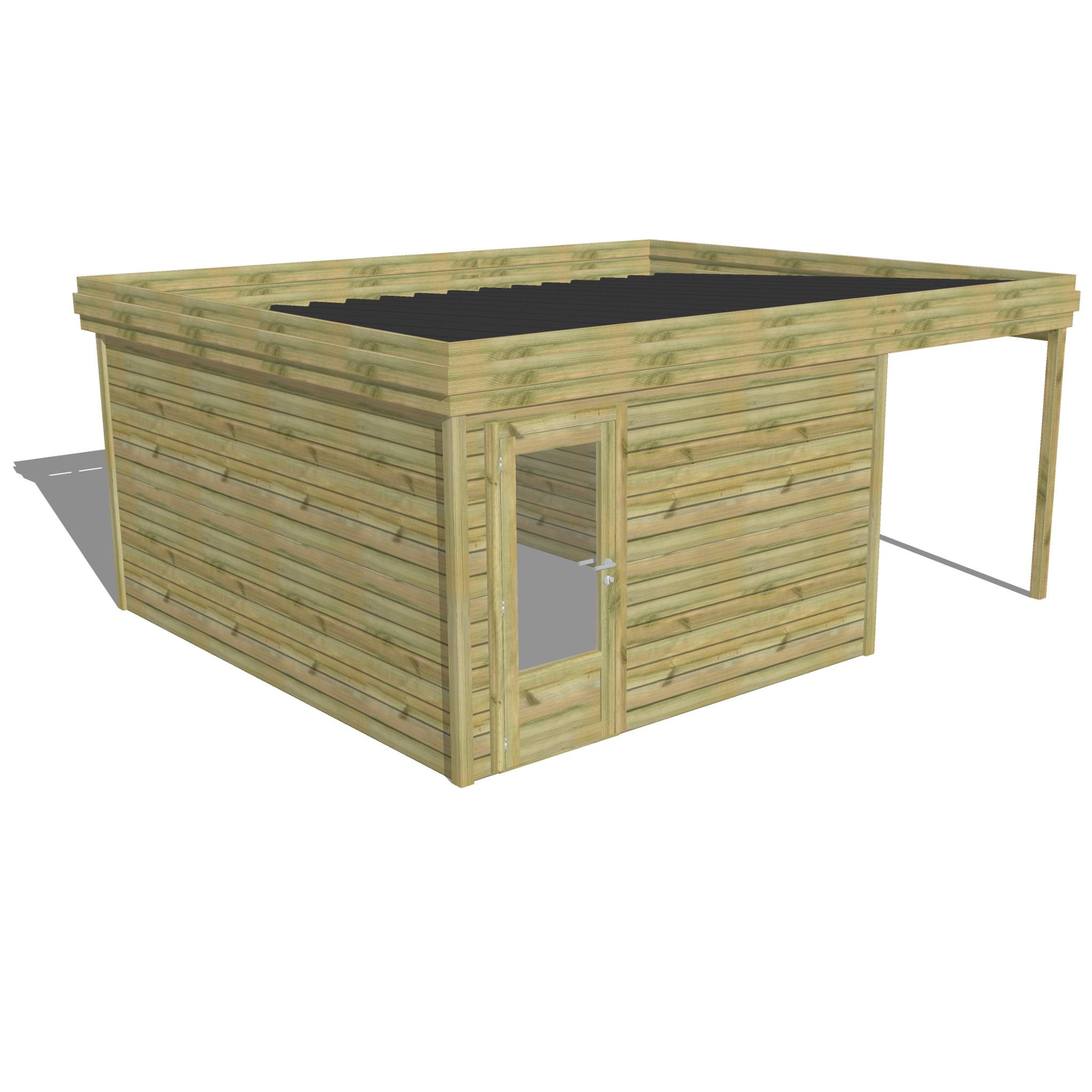 Abri Français - ABRI DE JARDIN bois Pin traité autoclave 27mm - 5,44x4,34m / 24m2 - Bac acier - Abri Français - Image 1