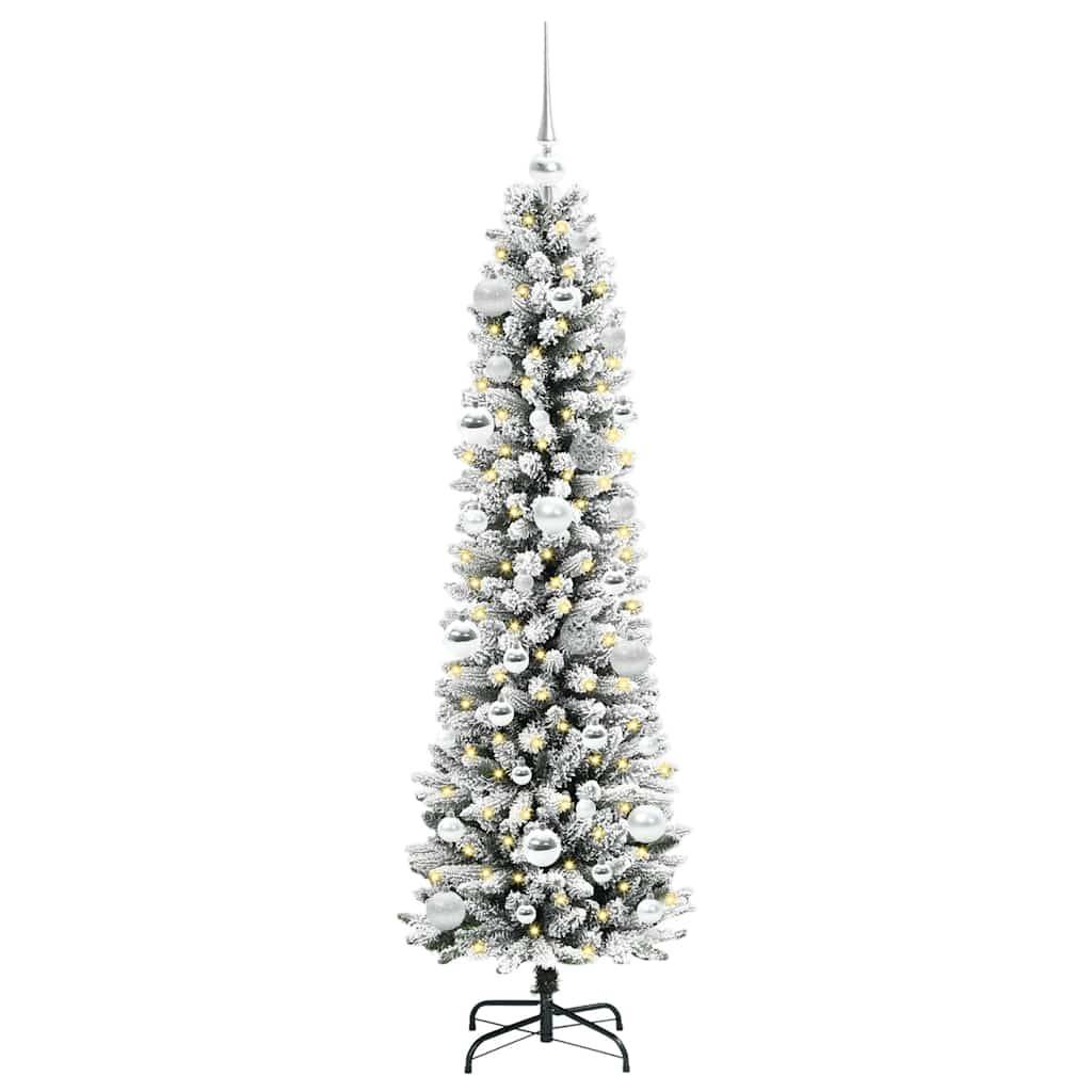 ComfortXL - Kit Sapin de Noël Flocqué 150 cm, Décorations et Guirlande 150 LED Incluses – ComfortXL Outdoor Living - Image 3