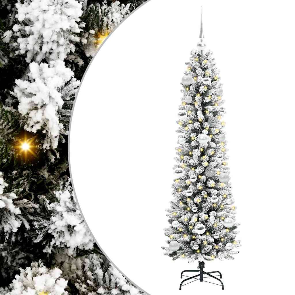 ComfortXL - Kit Sapin de Noël Flocqué 150 cm, Décorations et Guirlande 150 LED Incluses – ComfortXL Outdoor Living - Image 2
