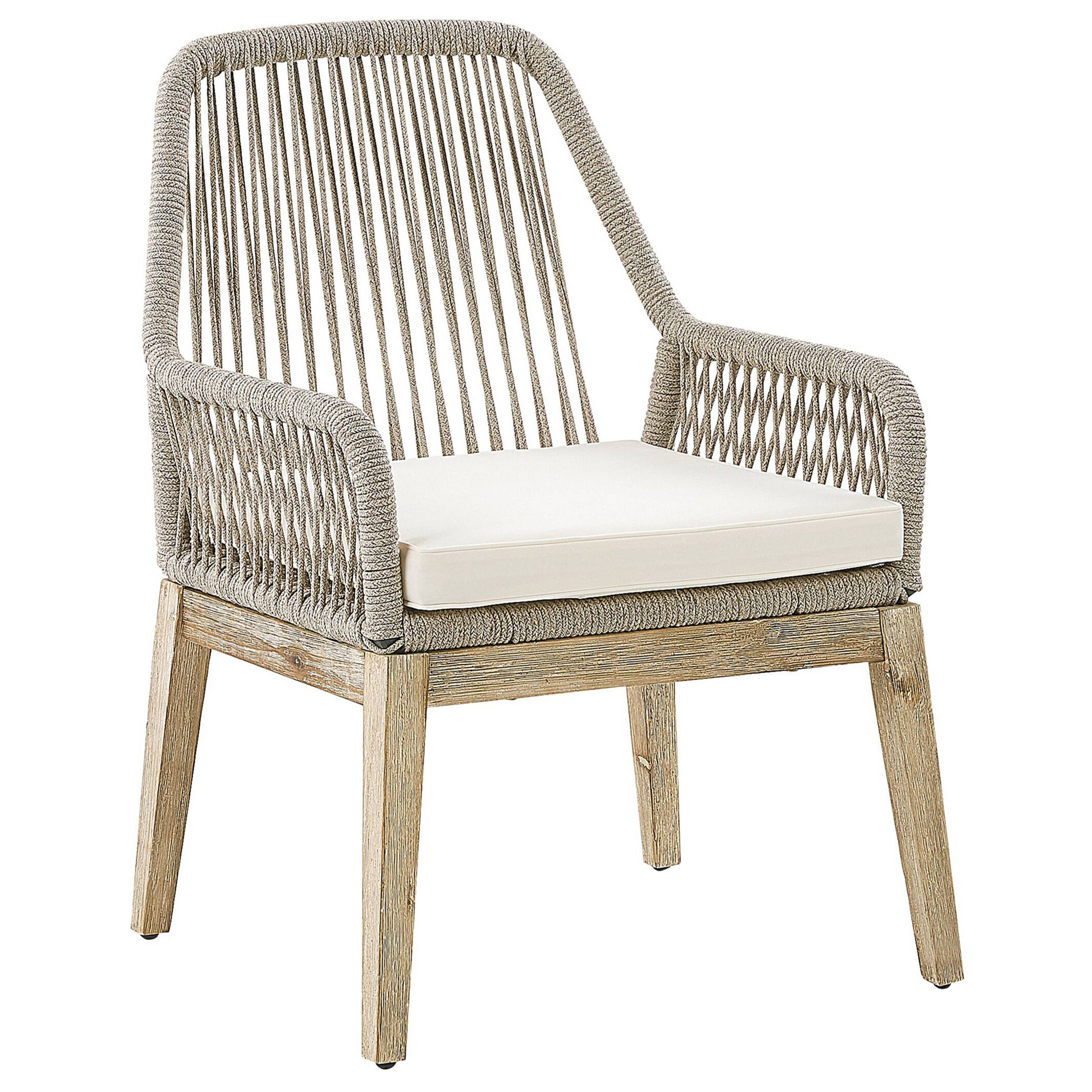 Beliani - Chaise de jardin Acacia Blanc cassé OLBIA - Beliani - Imagen 4
