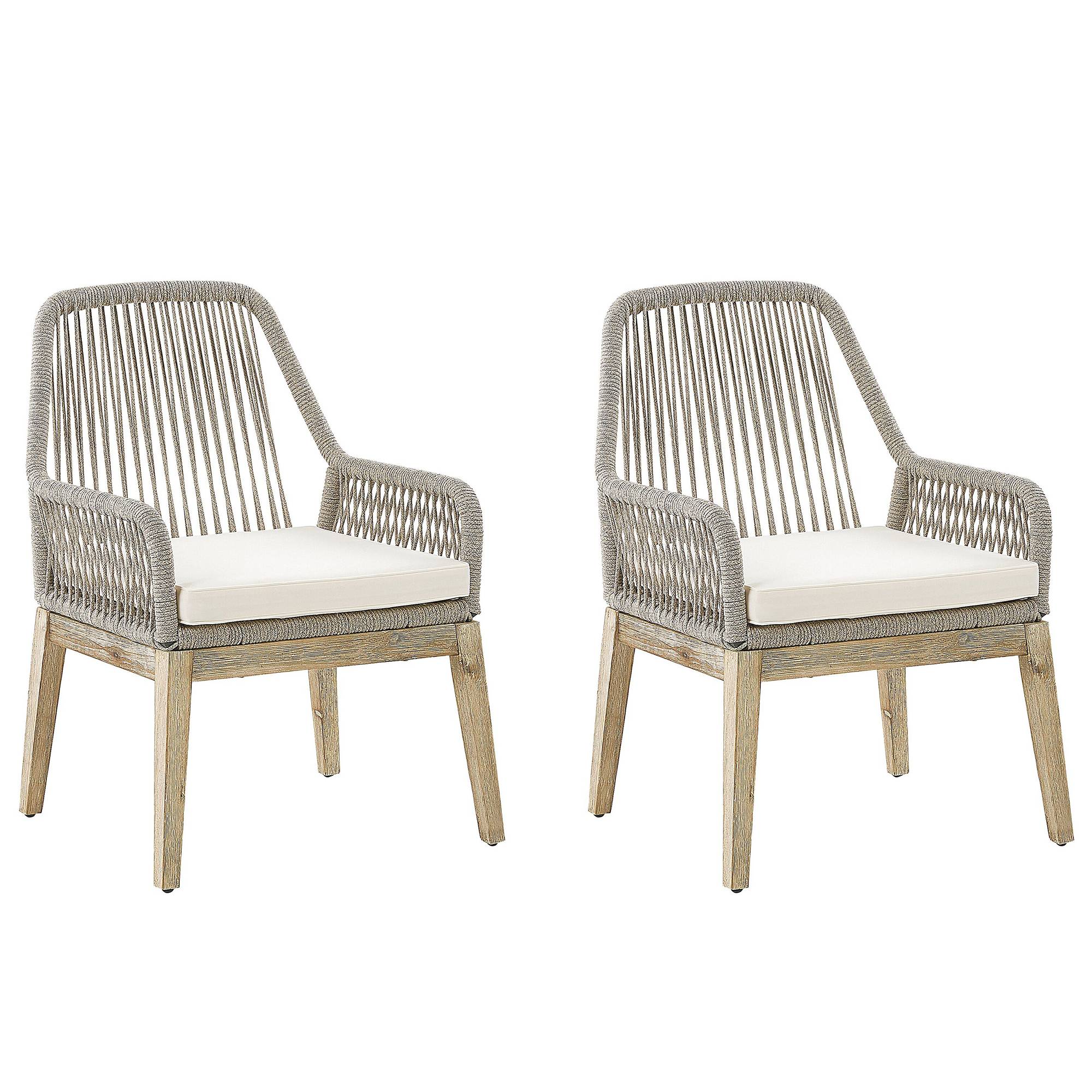 Beliani - Chaise de jardin Acacia Blanc cassé OLBIA - Beliani - Imagen 2