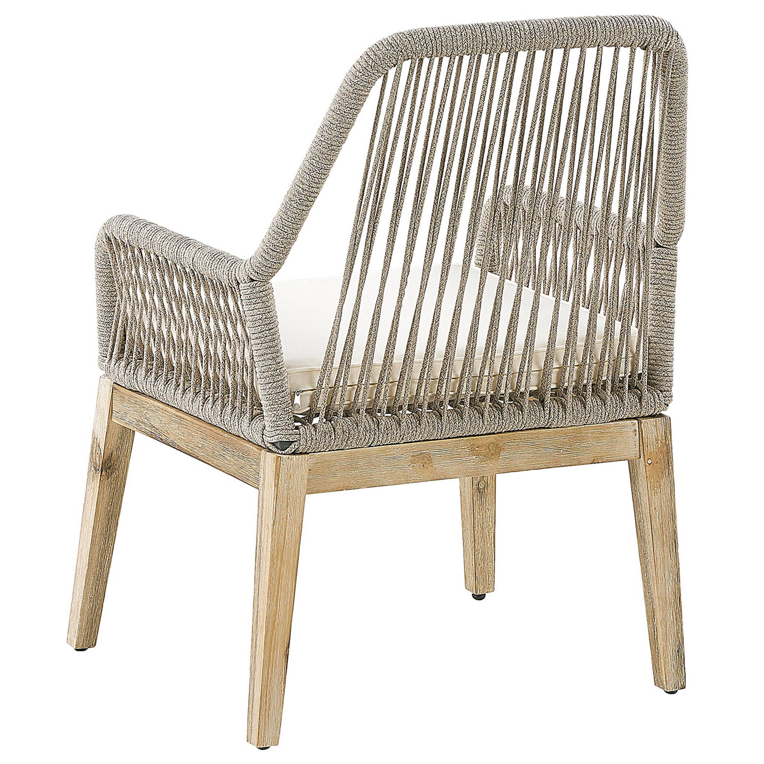 Beliani - Chaise de jardin Acacia Blanc cassé OLBIA - Beliani - Imagen 6