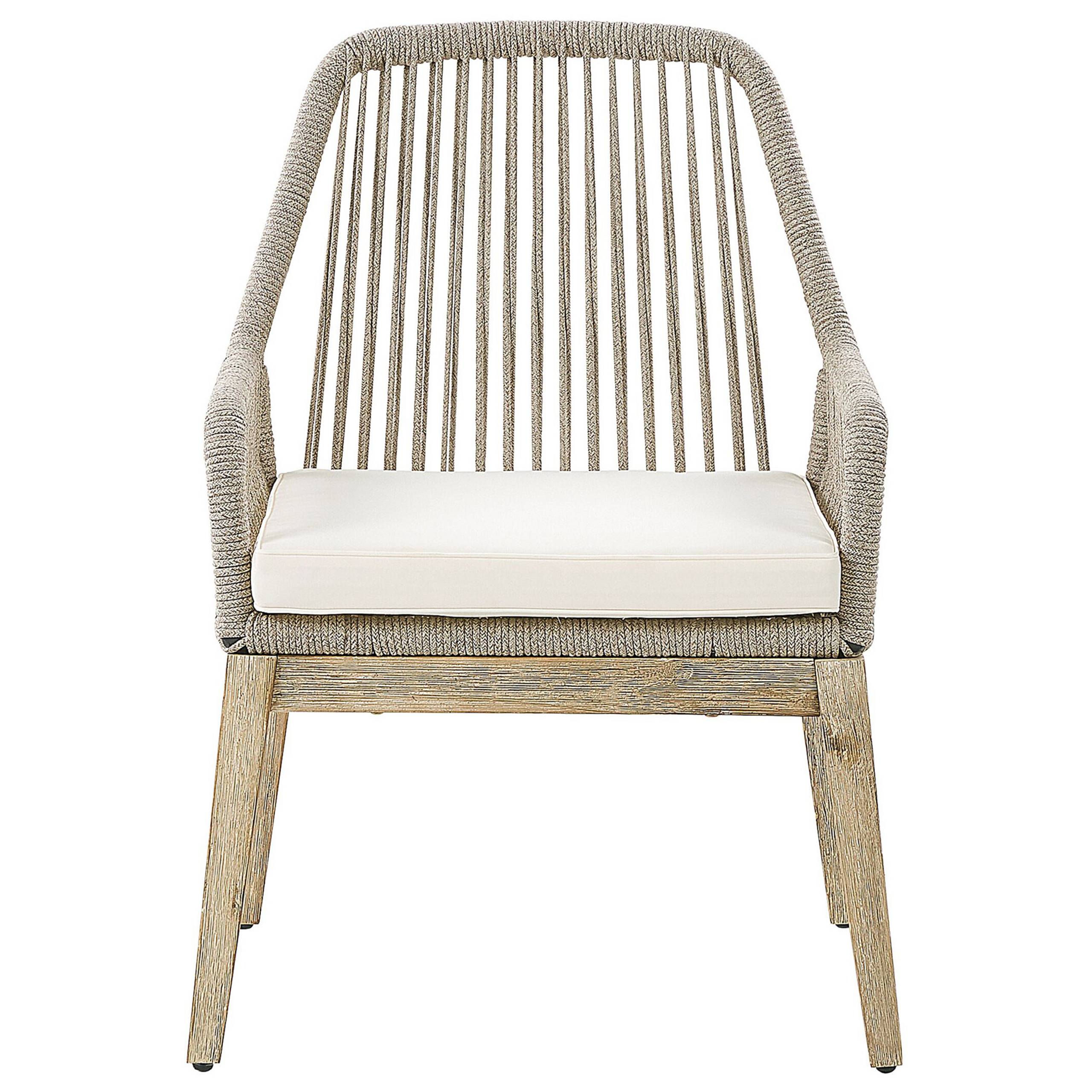 Beliani - Chaise de jardin Acacia Blanc cassé OLBIA - Beliani - Imagen 5