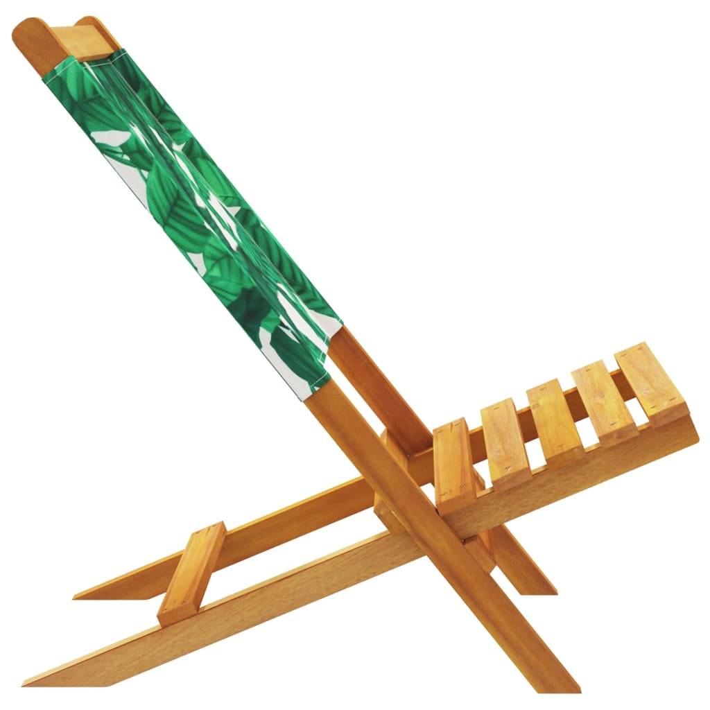Maison Chic - Lot de 4 Chaise pliante de jardin - Chaises d'extérieur - Chaises de jardin pliables vert tissu et bois massif-JU12444 - Image 6