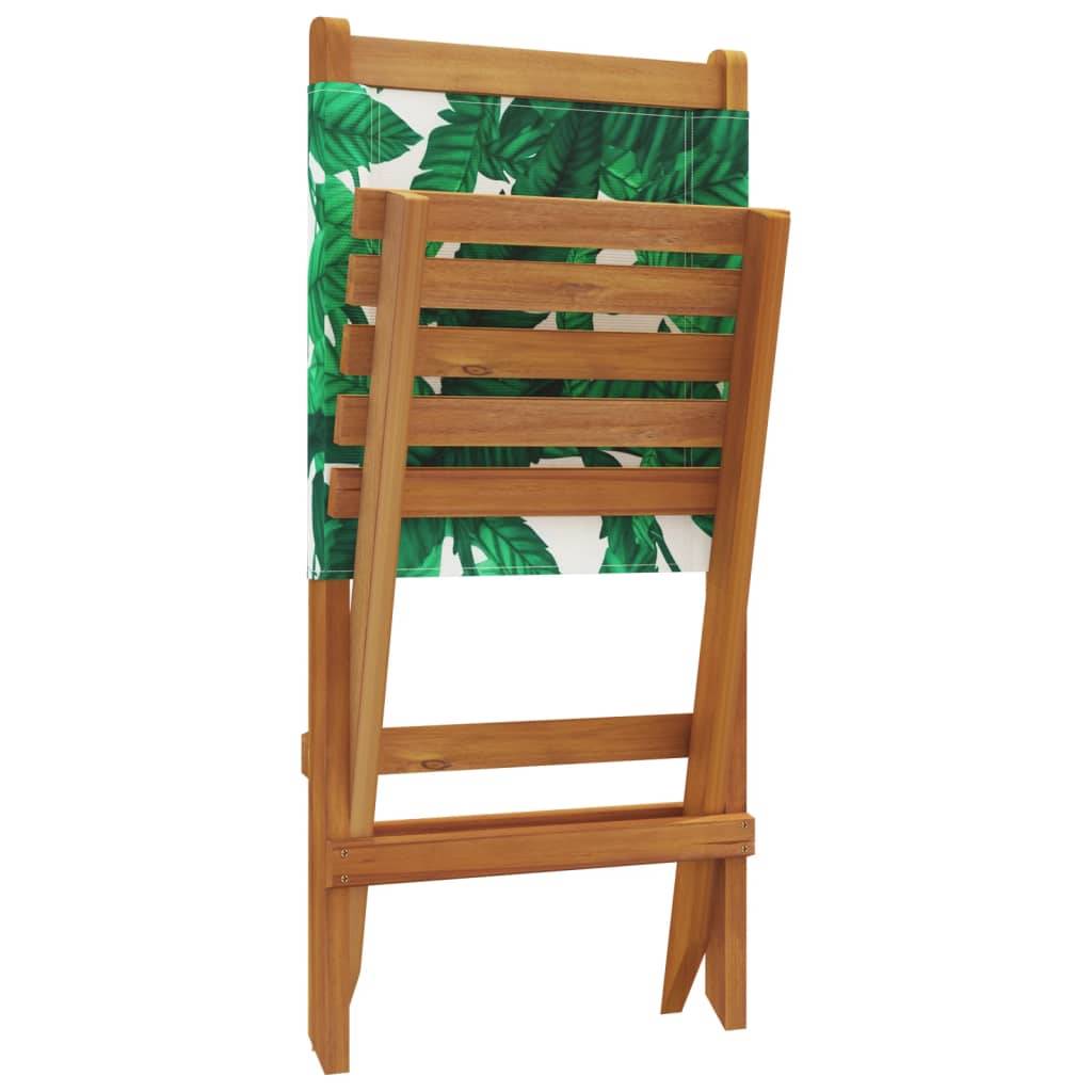 Maison Chic - Lot de 4 Chaise pliante de jardin - Chaises d'extérieur - Chaises de jardin pliables vert tissu et bois massif-JU12444 - Image 8