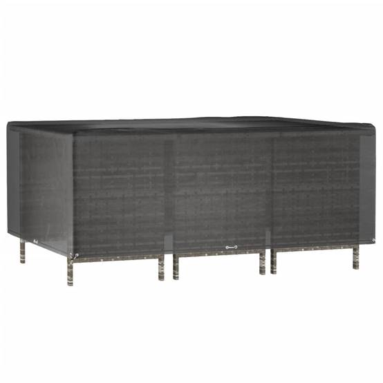Housse de Protection Salon de Jardin PE Imperméable Anti-UV pour Table Rectangulaire et Chaises Noir 270x180x90cm – ComfortXL Outdoor Living - Image 2