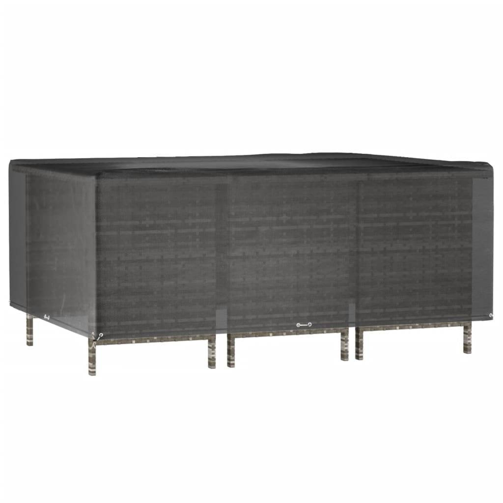Housse de Protection Salon de Jardin PE Imperméable Anti-UV pour Table Rectangulaire et Chaises Noir 270x180x90cm – ComfortXL Outdoor Living - Image 2