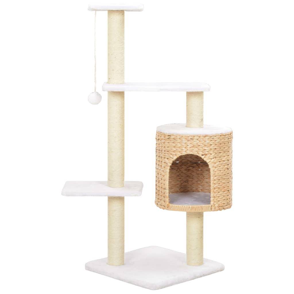 Helloshop26 - Arbre à chat griffoir grattoir niche jouet animaux peluché en sisal herbiers marins beige - Imagen 1