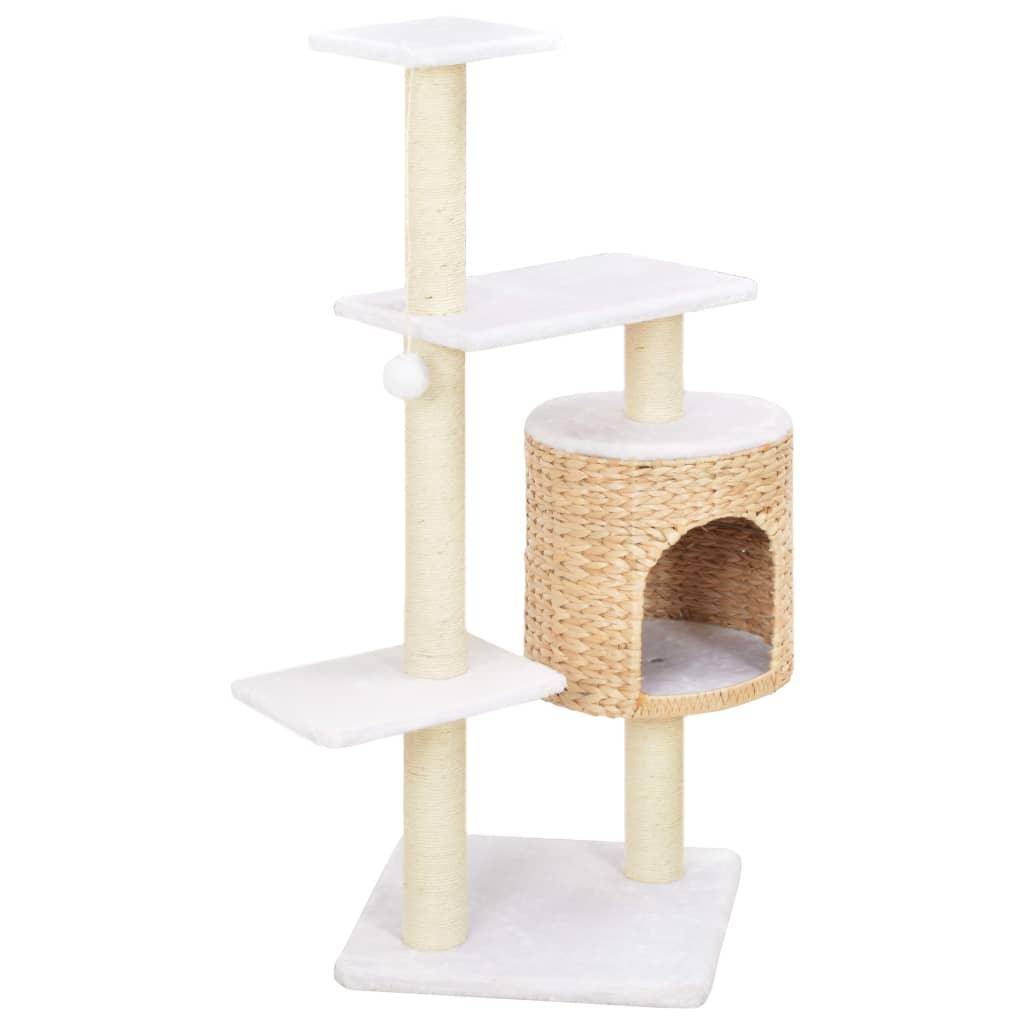 Helloshop26 - Arbre à chat griffoir grattoir niche jouet animaux peluché en sisal herbiers marins beige - Imagen 2