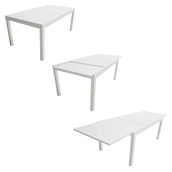 Happy Garden - Salon de jardin extensible 10 places de 180/300cm en textilène gris - aluminium blanc VENEZIA - HAPPY GARDEN - Imagen 2