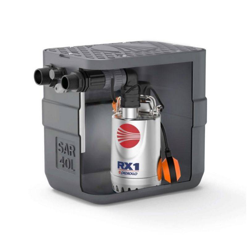 Station de relevage 40L Pedrollo SAR40RXm1 - Pompe a eau 0,25 kW jusqu'à 8,4 m3/h monophasé 220V - Image 1