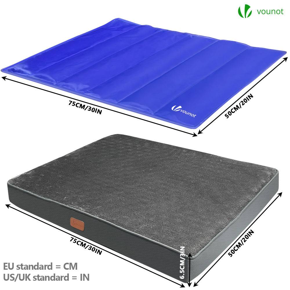 Vounot - Matelas panier pour chien avec tapis gel rafraichissant amovible 76x51x9cm - Image 7