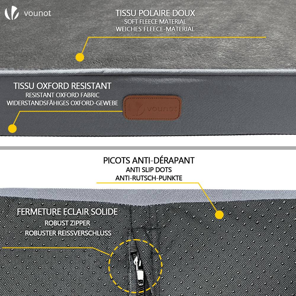 Vounot - Matelas panier pour chien avec tapis gel rafraichissant amovible 76x51x9cm - Image 6