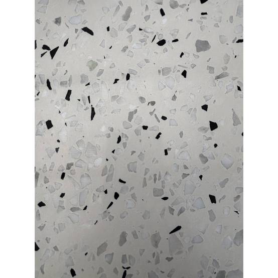 Table de Jardin Ronde en Terrazzo "Bistro" 60cm Blanc - Image 5