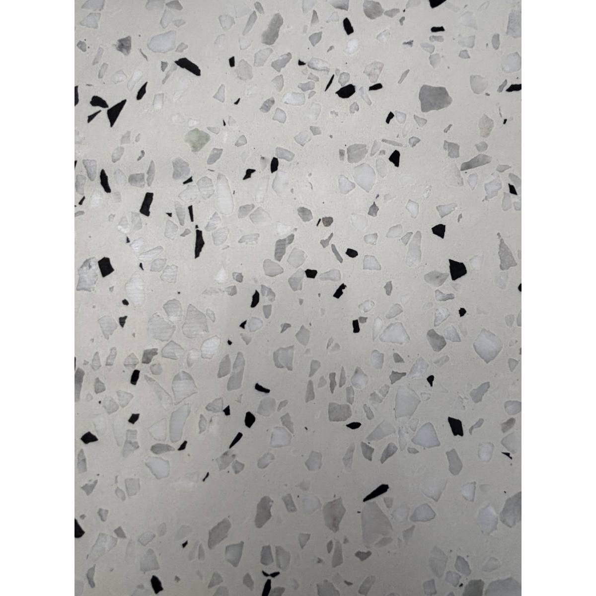 Table de Jardin Ronde en Terrazzo "Bistro" 60cm Blanc - Image 5