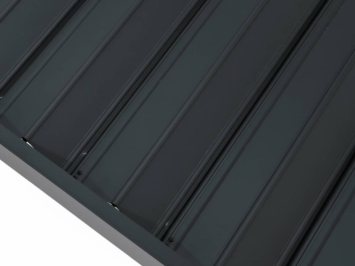 Hesperide - Kit pergola bioclimatique toit rétractable Evora Graphite 4 x 3 m Hespéride + 2 stores 4 m - Image 8