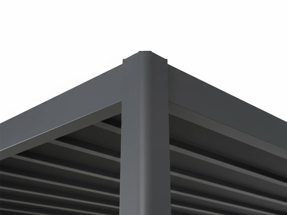 Hesperide - Kit pergola bioclimatique toit rétractable Evora Graphite 4 x 3 m Hespéride + 2 stores 4 m - Image 5