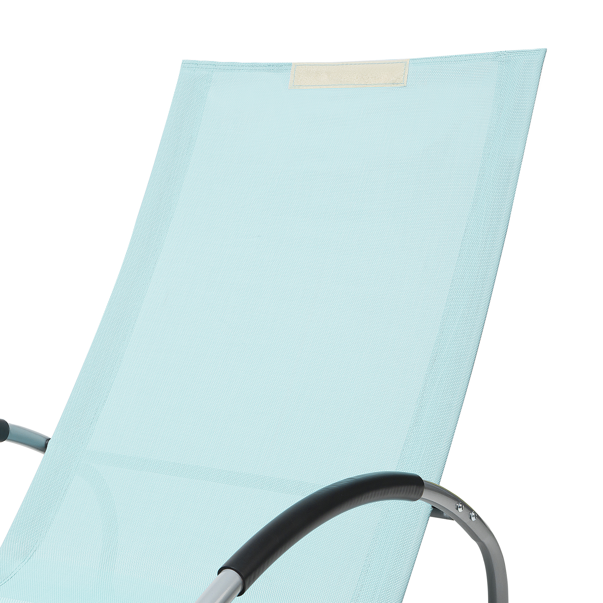 Beliani - Chaise de Jardin Transat à Bascule en Textile Bleu Clair et Acier Argenté Matières Résistantes et Durables et Design Moderne Très Confortable Beliani - Imagen 9