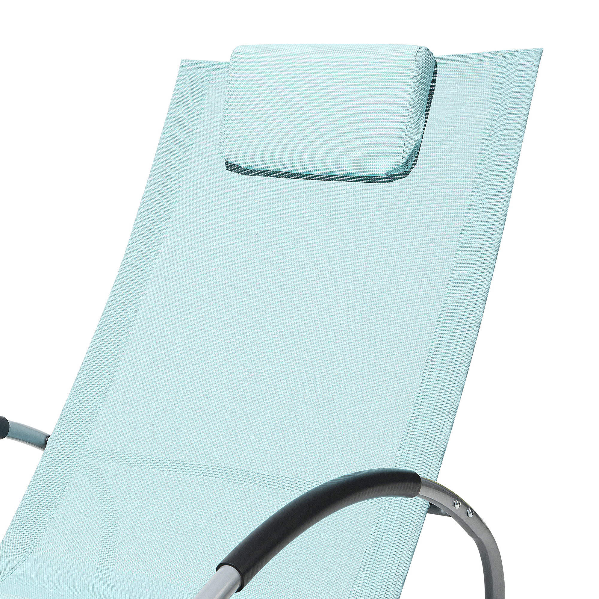 Beliani - Chaise de Jardin Transat à Bascule en Textile Bleu Clair et Acier Argenté Matières Résistantes et Durables et Design Moderne Très Confortable Beliani - Imagen 8