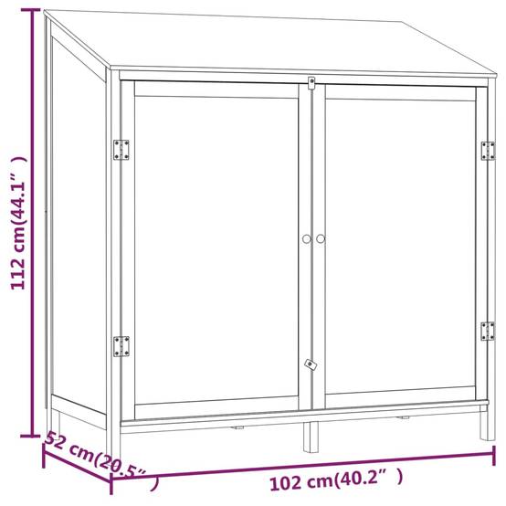 Abri de jardin 0.53m² - Cabane de jardin - Remise de jardin 102x52x112 cm Bois de sapin solide MAISON CHIC - Image 7