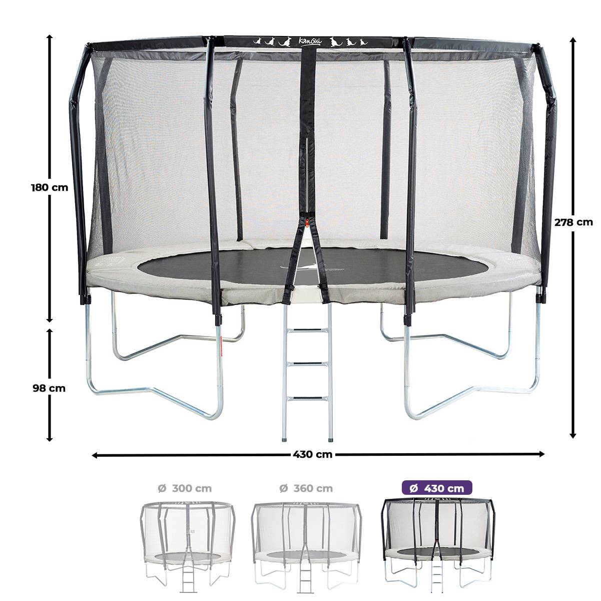Kangui - Trampoline Premium Ø 430 cm avec filet de sécurité + échelle - Famili 430 Kangui - Image 3