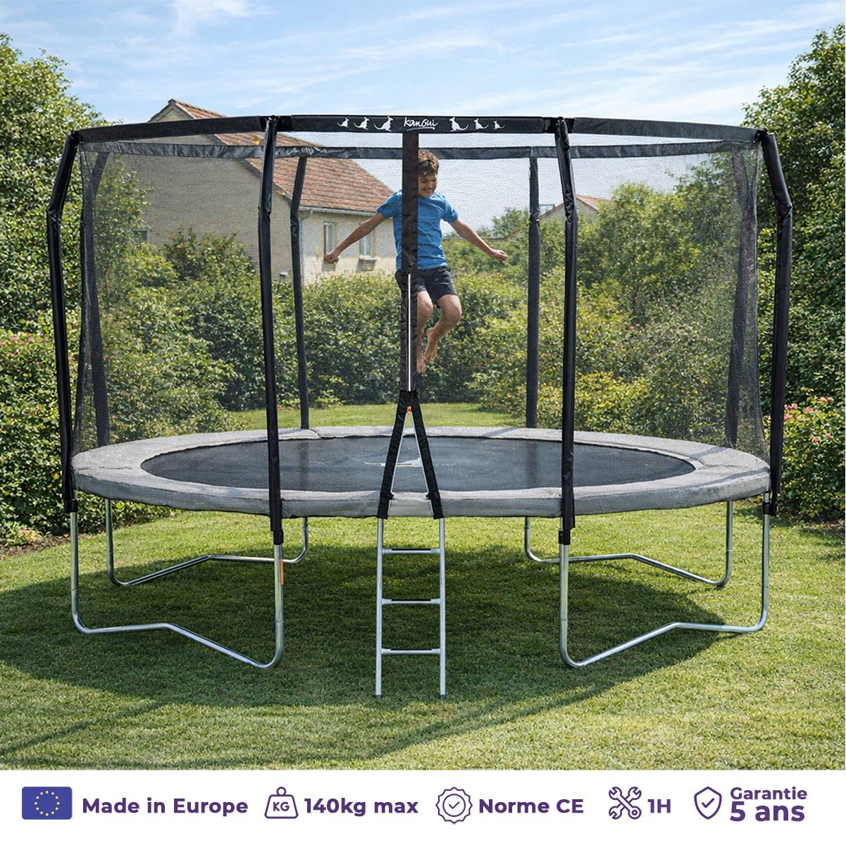 Kangui - Trampoline Premium Ø 430 cm avec filet de sécurité + échelle - Famili 430 Kangui - Image 2
