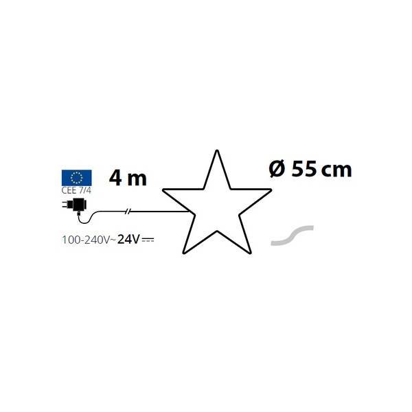 Lotti - Etoile lumineuse 55CM 192 LED blanc chaud flash extérieur 24V IP44 Lotti - Imagen 2