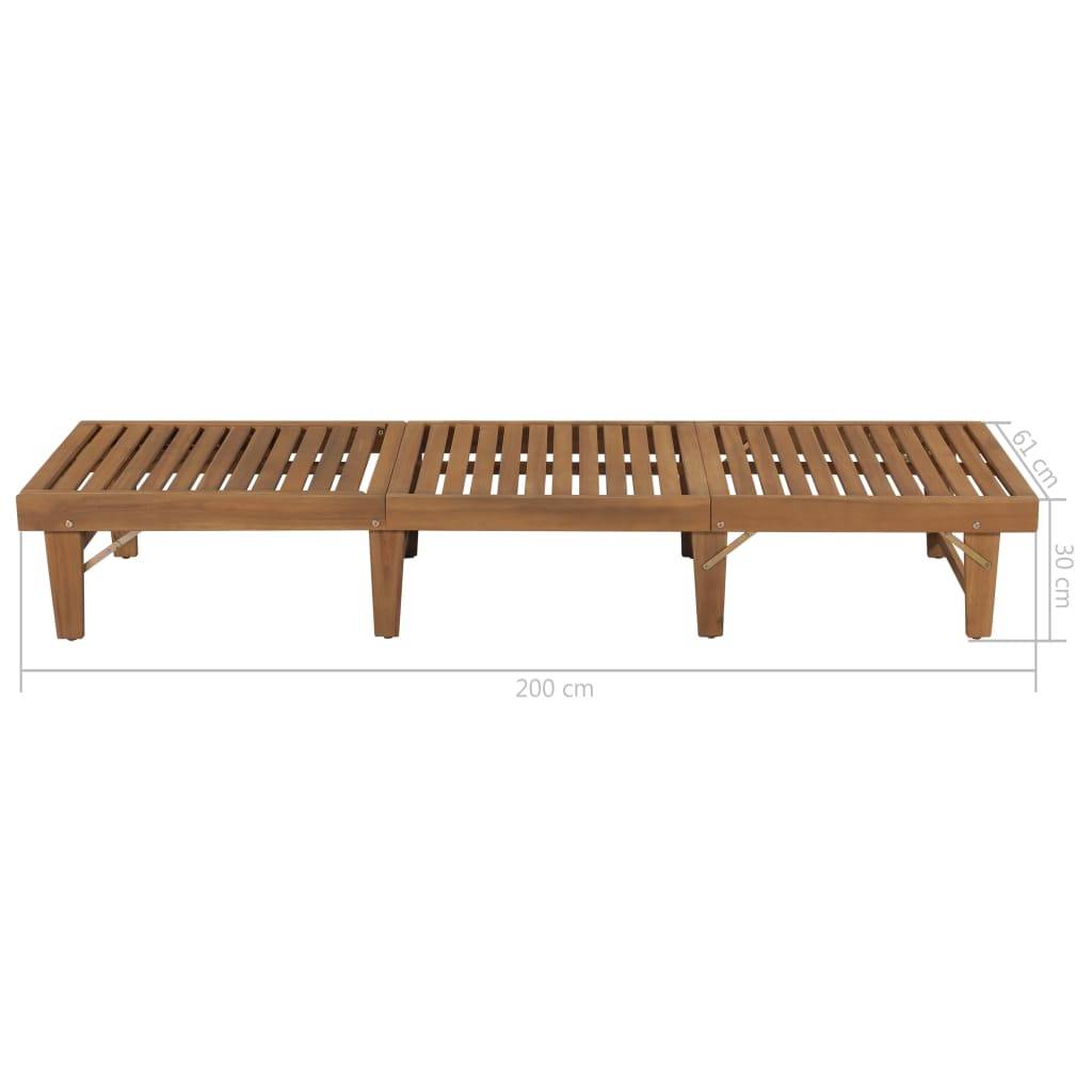 Helloshop26 - Transat chaise longue bain de soleil lit de jardin terrasse meuble d'extérieur pliable avec coussin bois d'acacia solide - Imagen 9